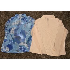 Lot of 2 Women's IBKUL Sun Protective IB COOL Long Sleeve, Mock Neck Tops, XL